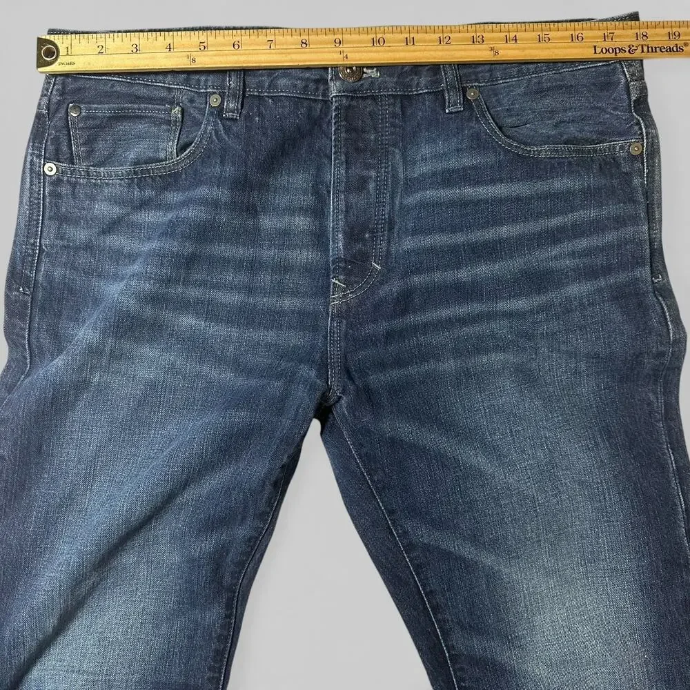 Banana Republic Heritage Jeans Mens Actual Size 36x34 Blue Denim Buttonfly